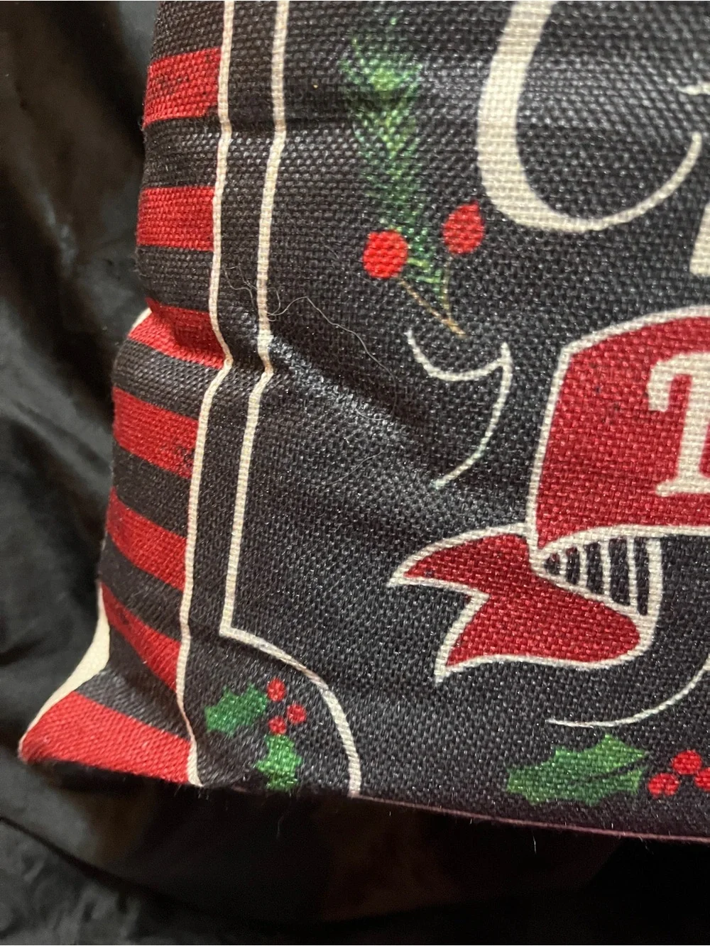 Merry Christmas to All Pillow Cover 17” Red Black Farmhouse Holiday Decor